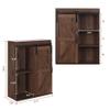 RUSTOWN Farmhouse Wood Wall Storage Bathroom Cabinet with Sliding Barn Door, Rustic Medicine Cabinet with Adjustable Shelf, 3-Tier Vintage Cabinet for Kitchen Dining, Bathroom, Living Room (Walnut) view 3