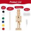 FOMIYES Christmas Nutcracker Figure,1 Set 7Inch Unfinished DIY Wooden Nutcracker Soldier Ornaments Craft with Paint Brush Color and Wig for Christmas Decoration Kids Birthday Present view 4