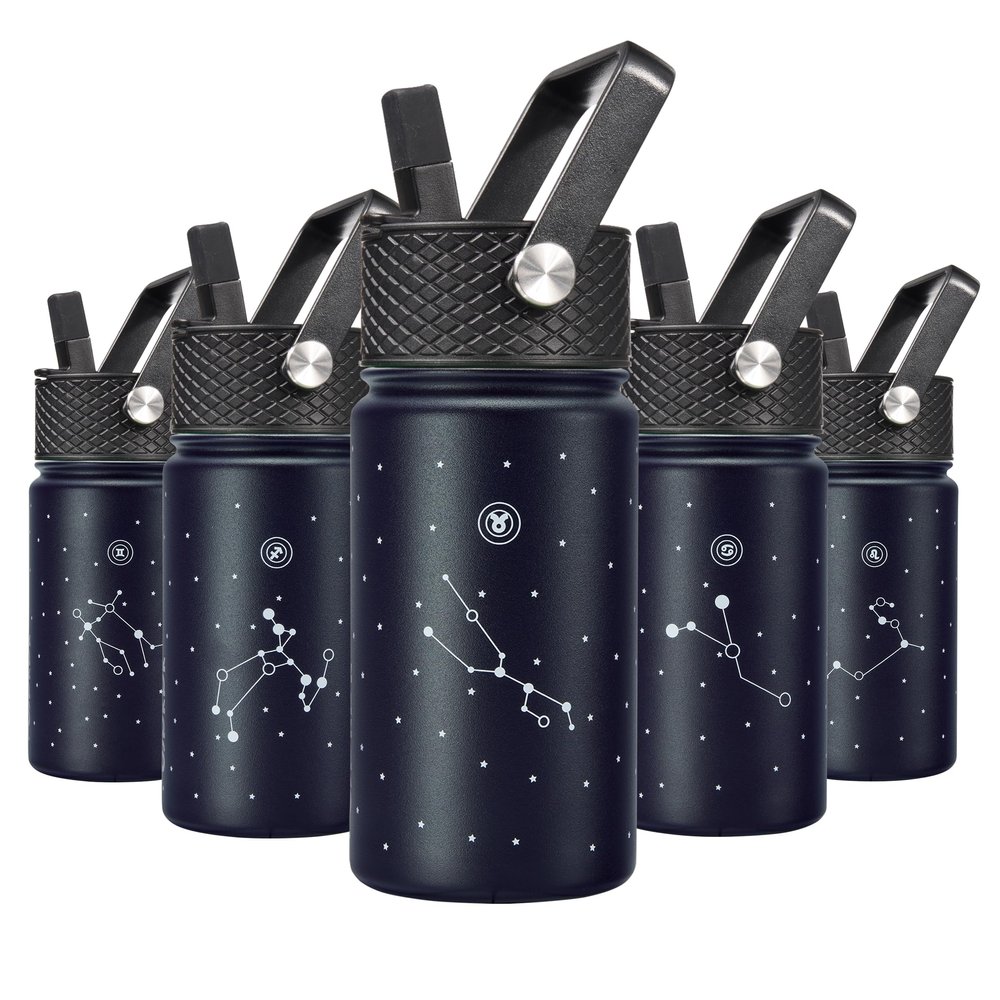 BJPKPK Insulated Water Bottle, 15oz Stainless Steel with Straw Lid