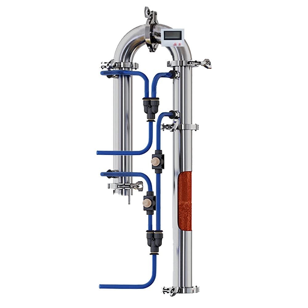 New Tubular distillation tower with sight glass copper mesh 1.5'' 2'' domestic brewing equipment moonshine distiller (1.5 no copper mesh)