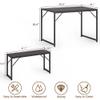 Bealife Dining Table Set for 4 with Metal Frame and MDF Board, Space Saving Kitchen Table with 2 Benches, Kitchen Table Set for Apartment, Dining Room, Breakfast Nook, Black view 3