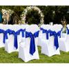 Royal Blue Satin Chair Sashes 50 Pack, Satin Ribbons for Chairs Covers Wedding Party Gender Reveal Birthday Decor, Blue Chairs Bows Ties for Engagement Decorations view 2