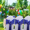 Royal Blue Satin Chair Sashes 50 Pack, Satin Ribbons for Chairs Covers Wedding Party Gender Reveal Birthday Decor, Blue Chairs Bows Ties for Engagement Decorations view 4