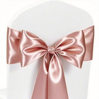 Blush Pink Chair Bows Sashes 50 Pack, Gankar Satin Light Rose Gold Chair Ribbons Ties for Wedding Party Birthday Gender Reveal Decoration