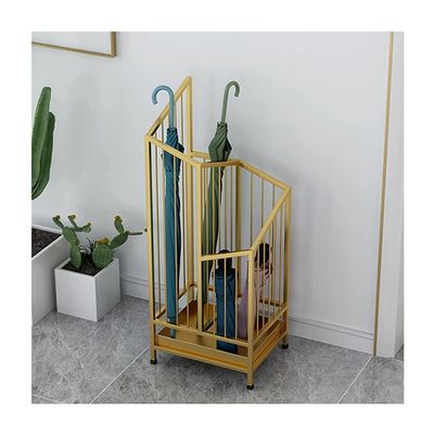 Umbrella Stand Racks Golden Commercial Umbrella Holder, Large Modern Umbrella Organizer with Drip Tray, Storage Basket for 12-24 Umbrellas (Size : 25x20x62cm)