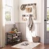 HOOBRO Hall Tree Entryway Storage Bench, Coat Rack Shoe Bench, Shoe Rack Organizer with Coat Hooks, 3-in-1 Design, Wooden Furniture with Metal Frame, Greige and Black BG17MT01 view 2