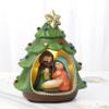 Hodao Nativity Sets for Christmas Indoor Decorations Holy Family Nativity Scene for Xmas Decor Gifts - Christmas Party Home Decorations(Green) view 1