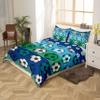 3D Football Bedding Set Twin Size for Kids Boys Bedroom,Sports Games Bed Duvet Cover Set,Blue Green Stripes Comforter Cover Reversible Modern Soccer Design Decor 2 Pcs 1 Duvet Cover with 1 Pillowcase view 2