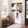 HOOBRO Hall Tree Entryway Storage Bench, Coat Rack Shoe Bench, Shoe Rack Organizer with Coat Hooks, 3-in-1 Design, Wooden Furniture with Metal Frame, Rustic Brown and Black BF171MT01 view 3
