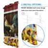 Rooster Sunflower French Sidelight Front Door Curtain for Door Window/Doorways 54"x72", Rustic Red Farm Barn Yellow Floral Kitchen Small Side Back Window Door Rod Pocket Drape Panel Curtain view 4