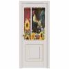 Rooster Sunflower French Sidelight Front Door Curtain for Door Window/Doorways 54"x40", Rustic Red Farm Barn Yellow Floral Kitchen Small Side Back Window Door Rod Pocket Drape Panel Curtain view 2