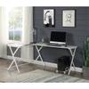 Acme Demas Wooden Top L-Shaped Computer Desk with Computer Holder in White view 2