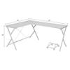 Acme Demas Wooden Top L-Shaped Computer Desk with Computer Holder in White view 3