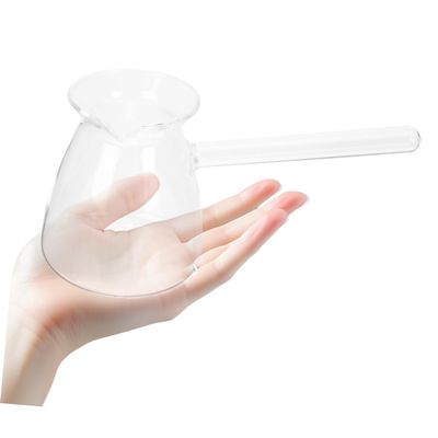 1 Pack Espresso Shot Glass with Handle Turkish Coffee Pot Thickened Glass Boiling Pot 15. 2 oz Transparent