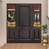 Rooster Sunflower French Sidelight Front Door Curtain for Door Window/Doorways 25"x40", Rustic Red Farm Barn Yellow Floral Kitchen Small Side Back Window Door Rod Pocket Drape Panel Curtain view 3