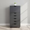 6-Drawer Rolling Cabinet, Black, Smart Storage, Practical Design with 360 Swivel & Lockable Casters, Recessed Handles, Cabinet + 5 Drawers, Durable Engineered Wood for Office, Bedroom, Small Spaces view 1