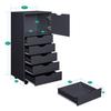 6-Drawer Rolling Cabinet, Black, Smart Storage, Practical Design with 360 Swivel & Lockable Casters, Recessed Handles, Cabinet + 5 Drawers, Durable Engineered Wood for Office, Bedroom, Small Spaces view 2