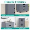 7-Drawer Rolling Chest, Grey,Smart Storage, Made Simple with Lockable Wheels & Smooth Glides, Recessed Handles, Compact Footprint for Bedroom, Office, Small Spaces, Durable Engineered Wood Design view 4