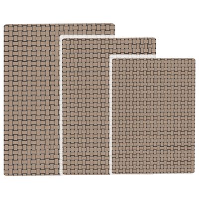 Shape28 Bathroom Set of 3 Mats Bathtub Shower 28x20 Inches Vanity 24x18 Inches Toilet 20x16 Inches Microfiber None Slip in Cappuccino Color Design 5C