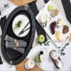 Mud Pie Tin Oval Tray, Black, 17" x 26" view 3