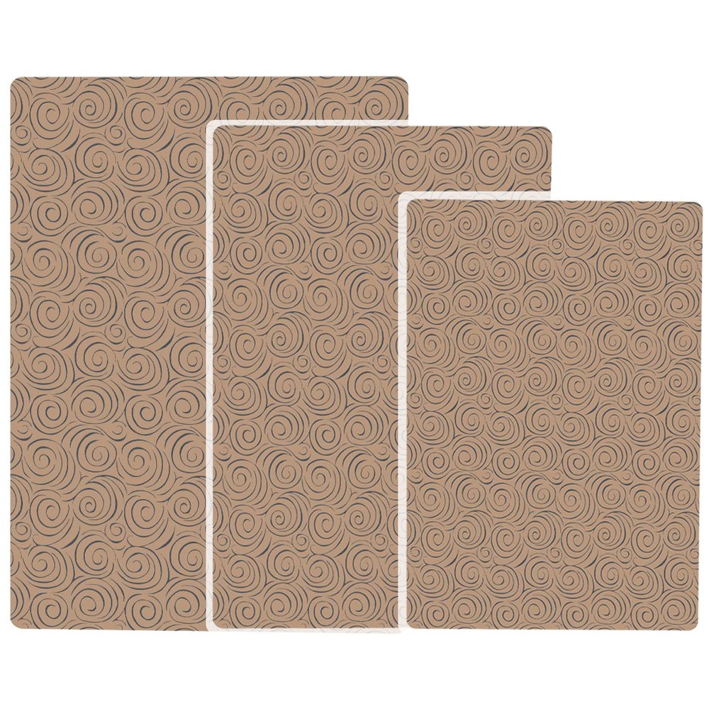 Shape28 Bathroom Set of 3 Mats Bathtub Shower 28x20 Inches Vanity 24x18 Inches Toilet 20x16 Inches Microfiber None Slip in Cappuccino Color Design 4T