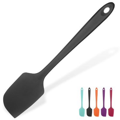 14in Extra Large Silicone Spatula: U-Taste 600F Heat Resistant Flexible Silicon Mixing Stirring Cooking Scraping Baking Bowl Scraper Seamless Spreader for Kitchen Nonstick Cookware (Black)