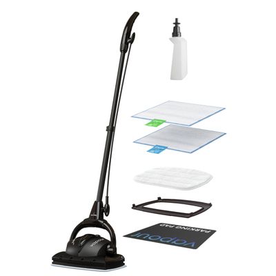 Euroflex Vapour Premium Steam Mop 9-Piece Set with Ultra Dry Steam; Consumer Reports Recommended; Commercial Grade 295F & 50 PSI; Invented in Italy; Kills 99.9% Germs & Viruses; 5 Year Warranty
