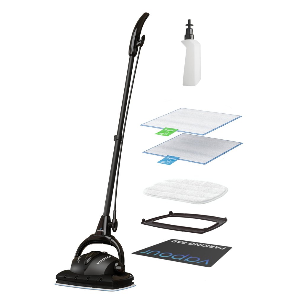 Euroflex Vapour Premium Steam Mop 9-Piece Set with Ultra Dry Steam; Consumer Reports Recommended; Commercial Grade 295F & 50 PSI; Invented in Italy; Kills 99.9% Germs & Viruses; 5 Year Warranty