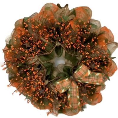 Harvest Pip Berries Autumn Handmade Deco Mesh Wreath. Available in 24 inch and 28 inch diameters