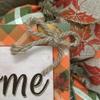 Harvest Pumpkin Argyle Welcome Wreath Handmade Deco Mesh. Available in 24 inch and 28 inch diameters view 3