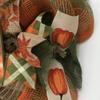 Harvest Pumpkin Argyle Welcome Wreath Handmade Deco Mesh. Available in 24 inch and 28 inch diameters view 4