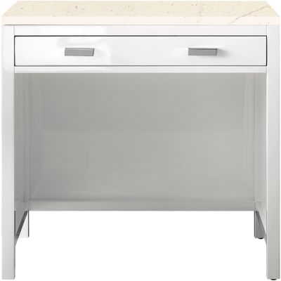 Addison 30in Countertop Unit, Glossy White w/ 3 CM Eternal Marfil Top (Discontinued)