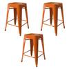 Ameri Home BS24ORNG3 24 in. Loft Orange Metal Bar Stool - 3 Piece view 1
