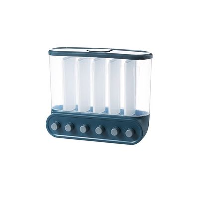 Canisters Set Wall Mounted Dispenser/Dispenser Save Space 6-Grid Storage Containers for Kitchen and Home (Color : Blue)