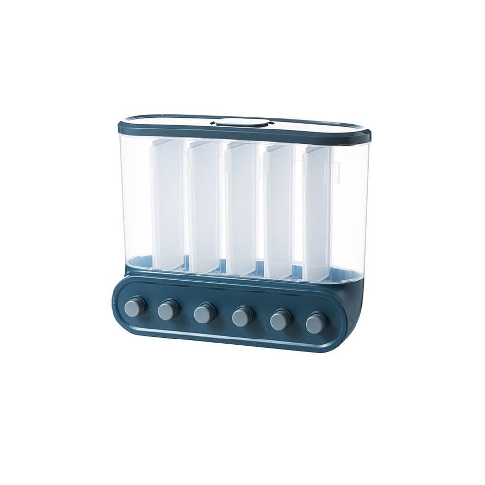 Canisters Set Wall Mounted Dispenser/Dispenser Save Space 6-Grid Storage Containers for Kitchen and Home (Color : Blue)