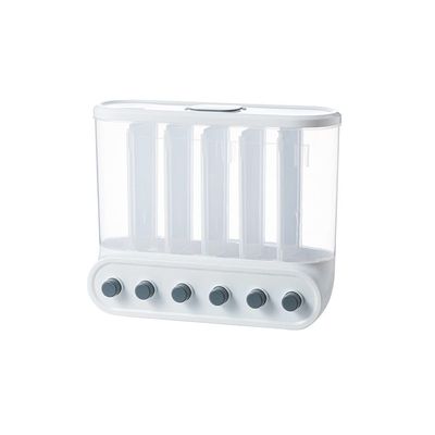 Canisters Set Wall Mounted Dispenser/Dispenser Save Space 6-Grid Storage Containers for Kitchen and Home (Color : White)