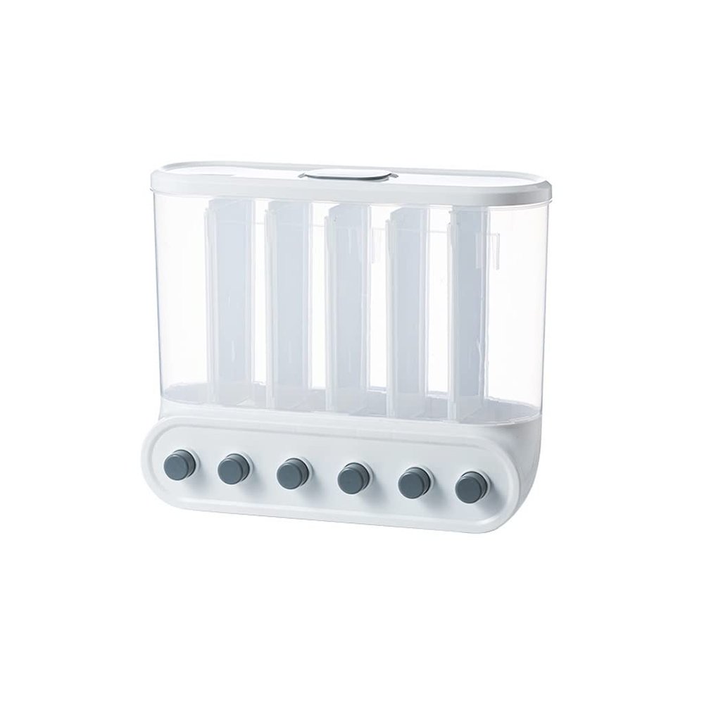 Canisters Set Wall Mounted Dispenser/Dispenser Save Space 6-Grid Storage Containers for Kitchen and Home (Color : White)
