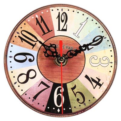 Haofy Extra Small Wall Clock, 4.5 Inch Wall Clocks, 12cm Vintage Hanging Clock Wall Decoration, Artistic Creative European Round Antique Home Office Living Room Numeral Decoration(#3)