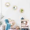 3 Pack Metal Mirrors for Wall Sunburst Wall Mirrors Home Dcor Decorative Hanging Wall Art for Living Room Bedroom Entryway (Gold, Sunburst) view 4