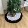Christmas Tree Skirt White and Black Chunky Knitted Christmas Tree Mat for Xmas Holiday Decorations small, large, xl sizes (45 inches) view 1