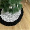 Christmas Tree Skirt White and Black Chunky Knitted Christmas Tree Mat for Xmas Holiday Decorations small, large, xl sizes (45 inches) view 2