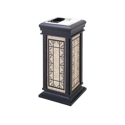 BDPP Trash Can Trash Can Decorative Fluted Panels Stainless Steel Garbage Can Ashtray Garbage Bin Retro for Home Outside Industrial Use USO Interior y Exterior (Color : B)