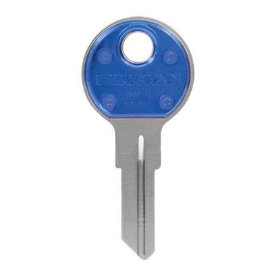 Hillman 5969662 Colorplus Traditional Key House & Office Blank Single Sided Universal Key - Blue & Silver Pack of 5