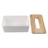 Plastic Tissue Holder, 3-Grid Rectangle Size Tissue Organizer Tissue Box PP Durable in Use for Office for Car(Bamboo Cover Square Large) view 3