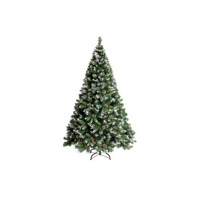 YKHB Xmas Tree Snow Flocked Christmas Tree, Dense Household Artificial Christmas Tree with Metal Base 1.2m / 3.9f (Color : Green)