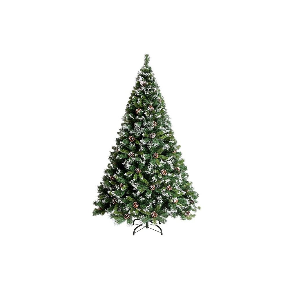 YKHB Xmas Tree Snow Flocked Christmas Tree, Dense Household Artificial Christmas Tree with Metal Base 1.2m / 3.9f (Color : Green)