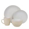 10 Strawberry Street 16 Piece Two Tone Coupe Dinnerware Set - Tan/White view 1