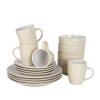 10 Strawberry Street 16 Piece Two Tone Coupe Dinnerware Set - Tan/White view 2