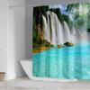 DDS-DUDES 4Pcs Waterfall Forest Waterproof Shower Curtain Sets, Waterproof Shower Curtain Sets for Bathroom with Non Slip Rugs, Toilet Cover and Bath Mat, 12 Plastic Hooks (Waterfall Lake) view 2