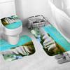 DDS-DUDES 4Pcs Waterfall Forest Waterproof Shower Curtain Sets, Waterproof Shower Curtain Sets for Bathroom with Non Slip Rugs, Toilet Cover and Bath Mat, 12 Plastic Hooks (Waterfall Lake) view 4